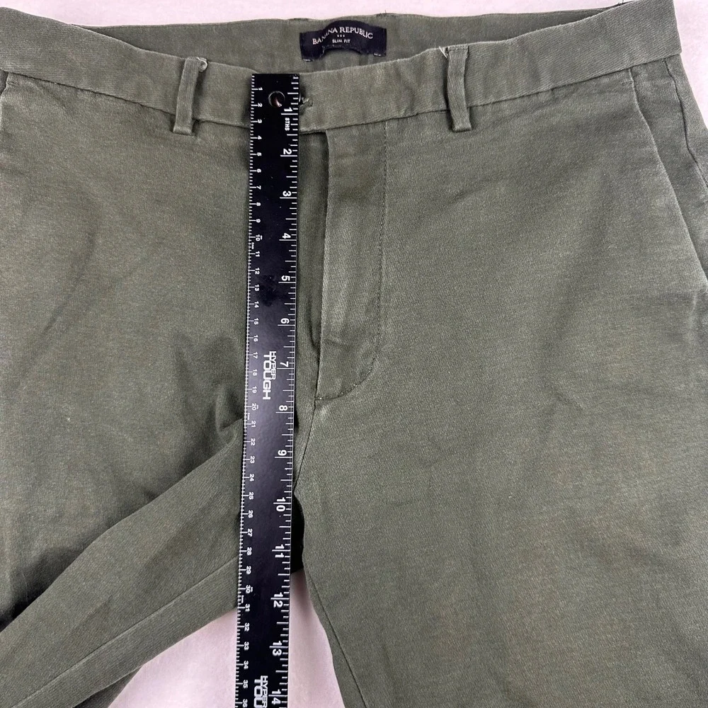 Banana Republic Chino Pants Mens 33x32 Green Slim Fit Cotton Stretch Casual Work
